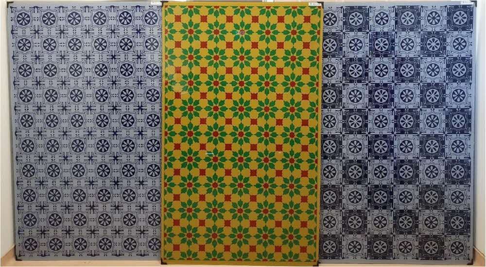 NUS SERIS Peranakan PV module with repetitive patterns preventing hot spots. Photo courtesy of NUS SERIS.