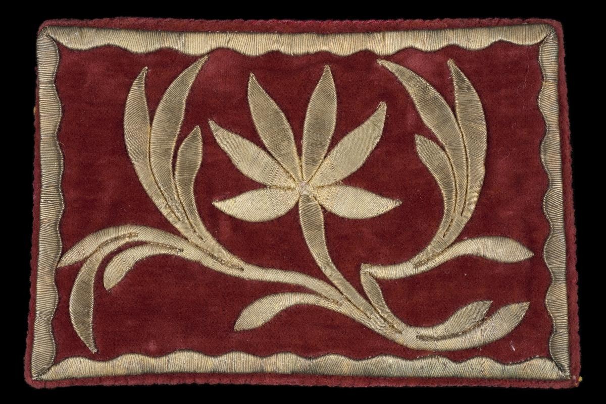 Malay Woman's Purse of Embroidered Tekat Panels
