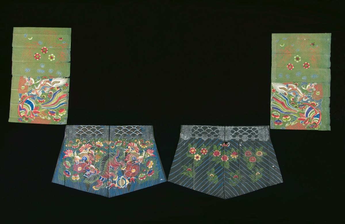 Parts of a paper robe