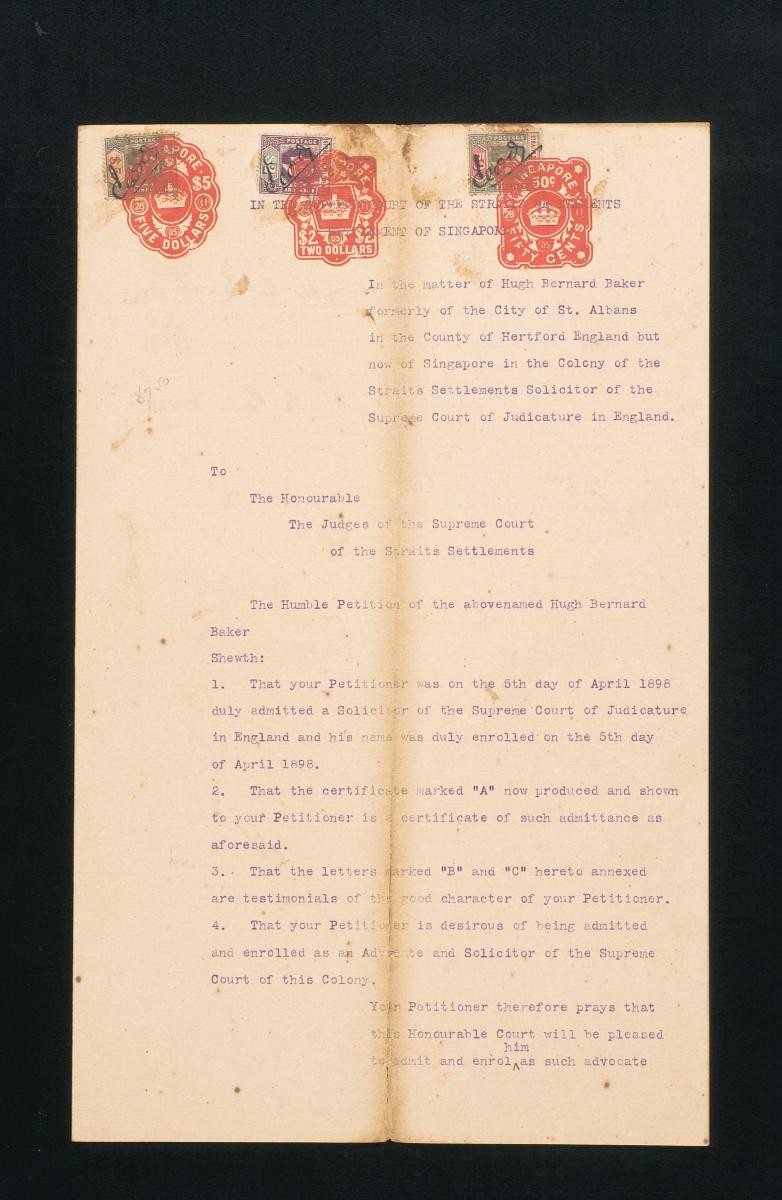 Petition of Hugh Bernard Baker