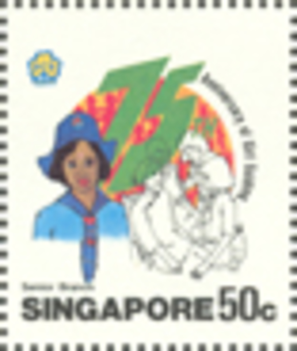 75th Anniversary of Girl Guiding - "Stylised 75th Anniversary Logo and Girl Guide Activities"
