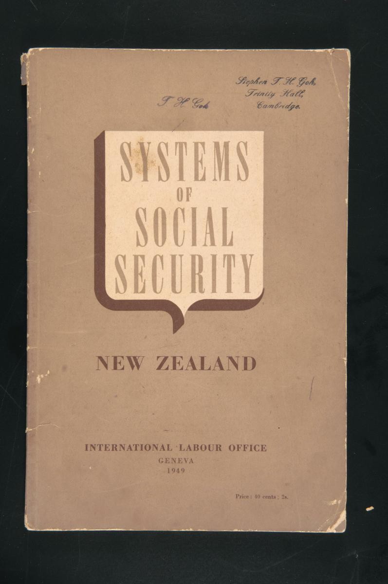 Book titled ‘Systems of Social Security – New Zealand’