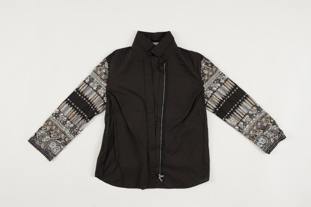 Black long sleeves blouse by Dries Van Noten