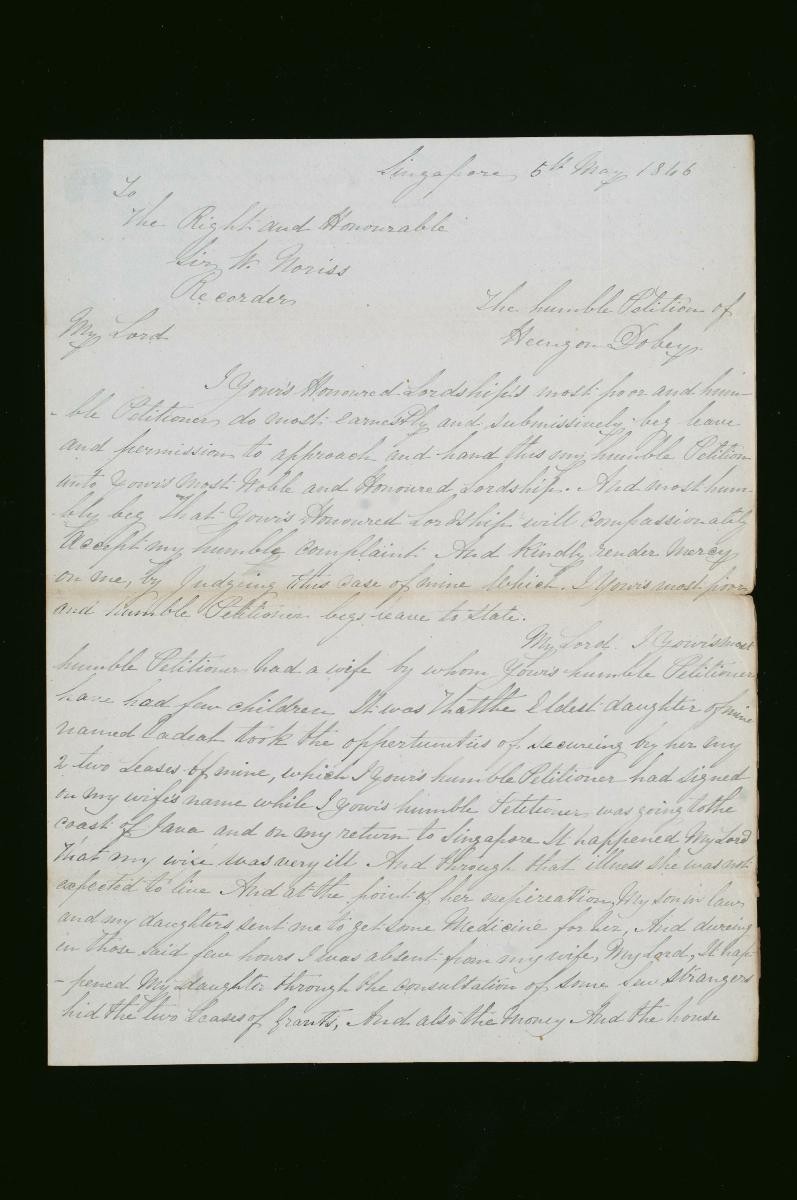 Petition of Heegon Dobey