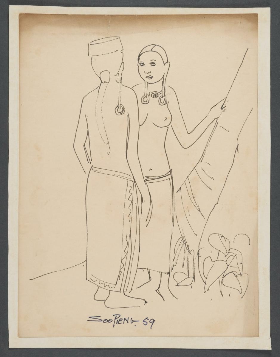 Untitled (Two Dayak Women Chatting by The Tree)