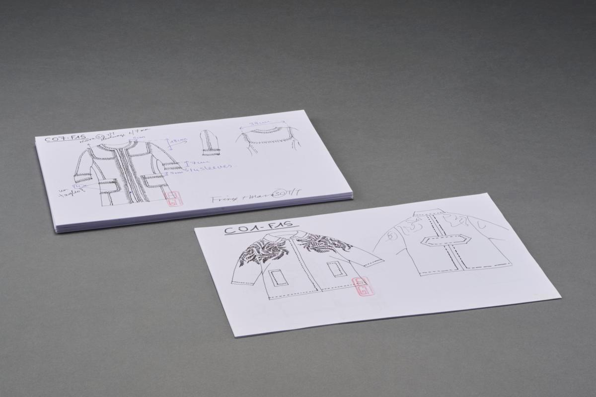 Original sketches of Andrew Gn's Pre-Fall 2015 collection