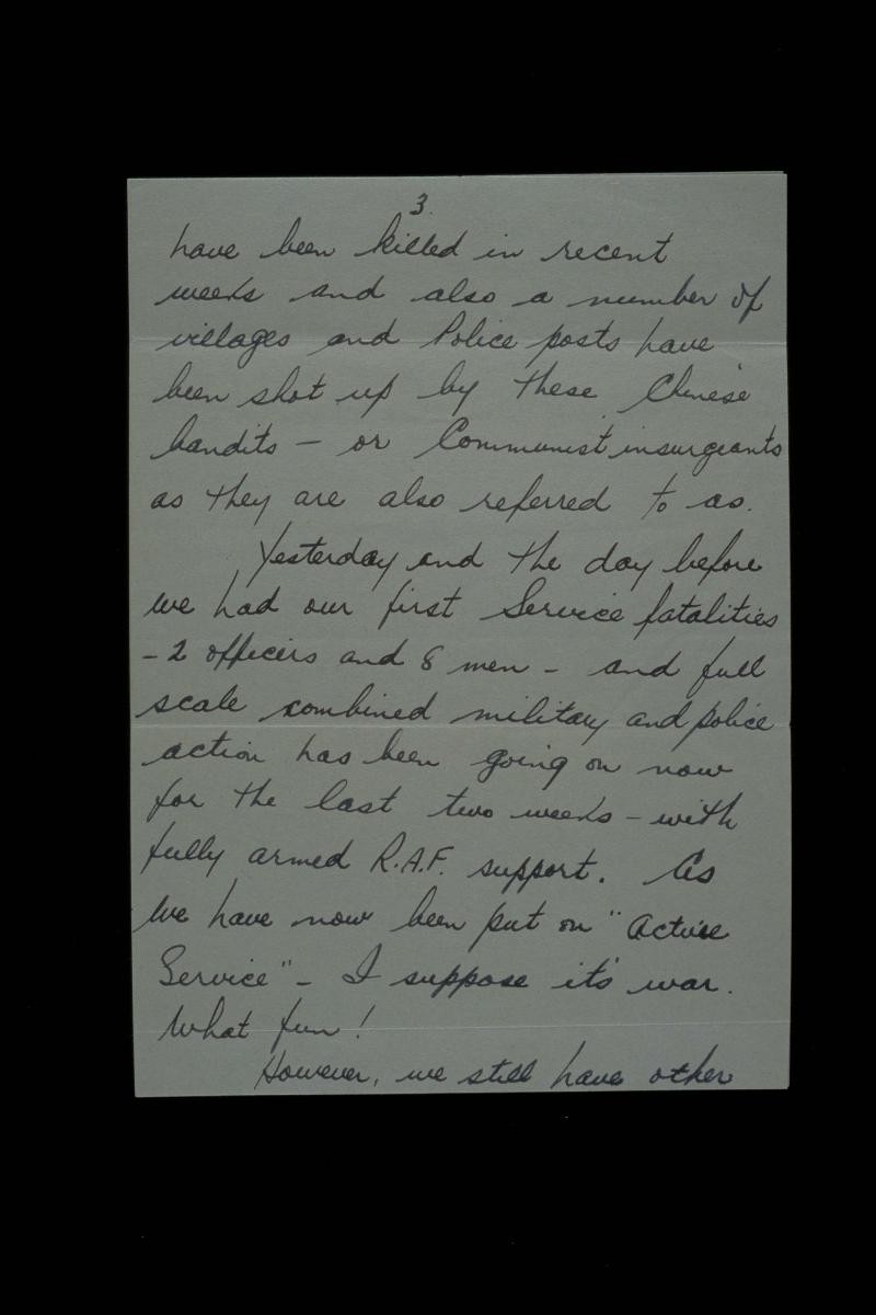 Hand-written letter and envelope from Flight-Lieutenant R.W. Brewster
