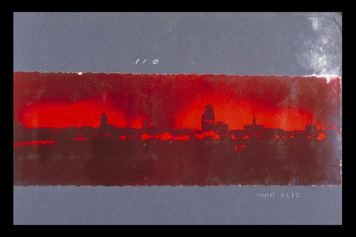 View of Shanghai in smoke and flames during the Sino-Japanese War