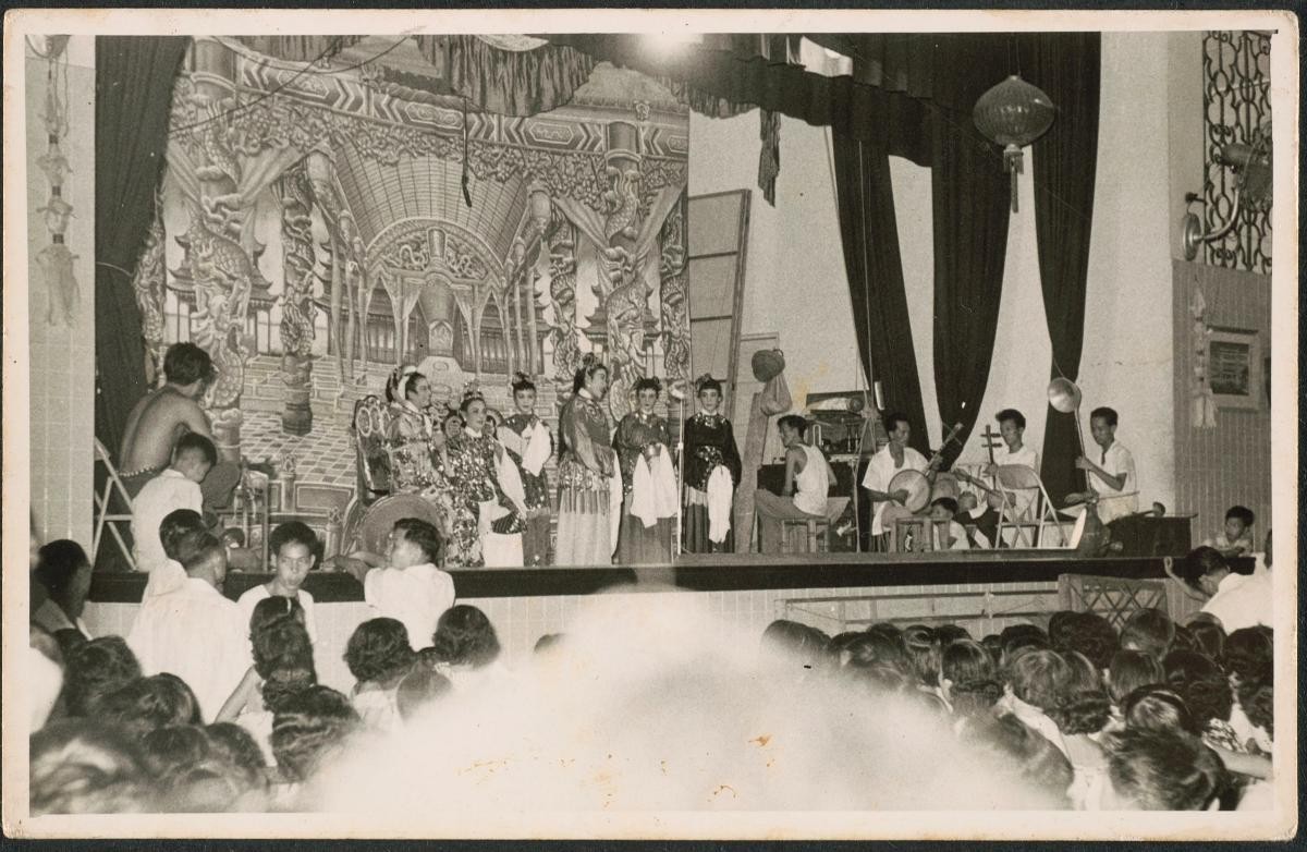 An indoor Chinese opera performance