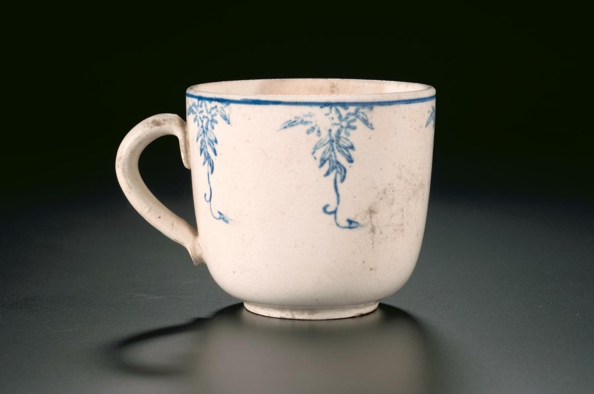 Porcelain cup with floral motif used in ‘kopitiams’