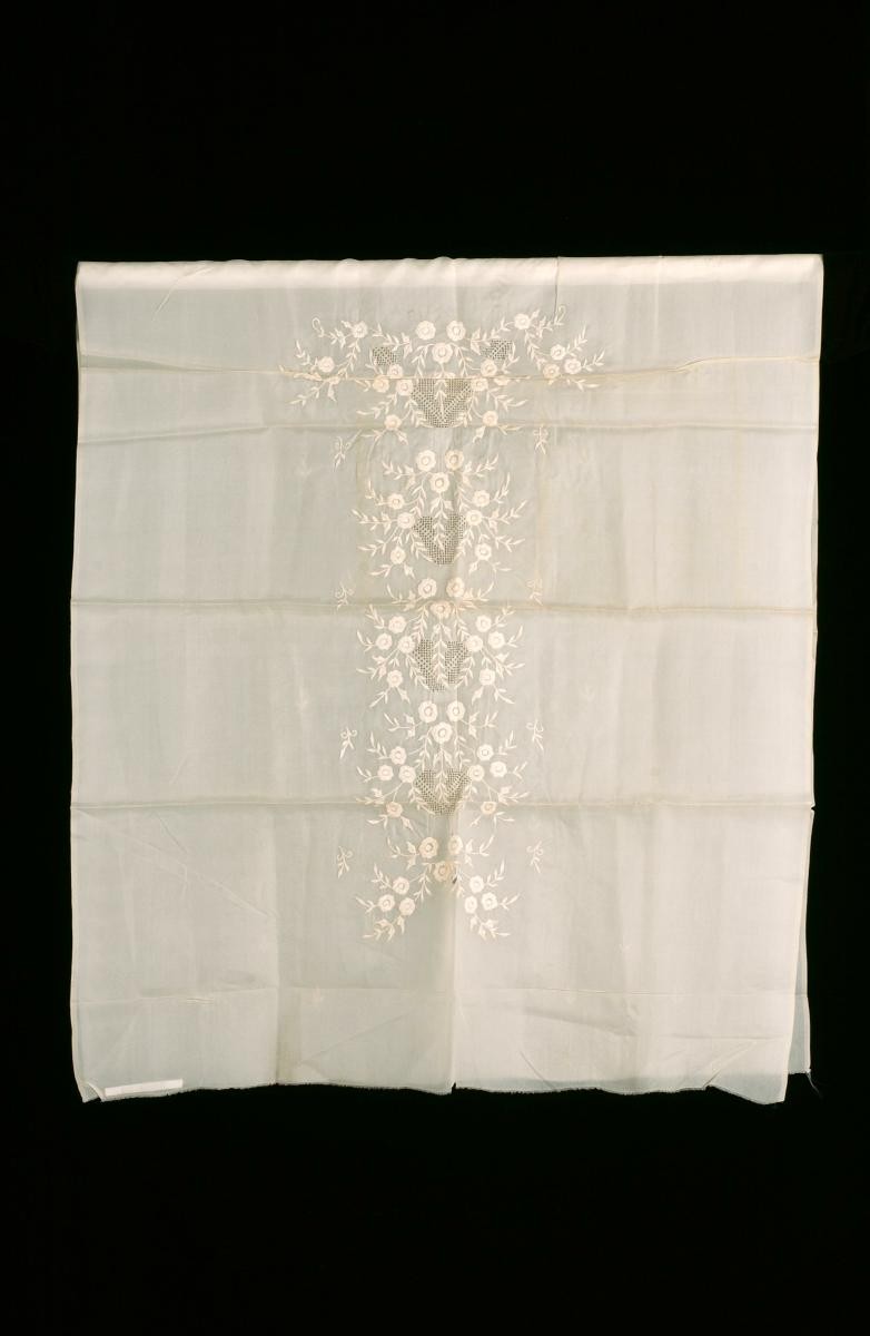 White fabric with embroidery
