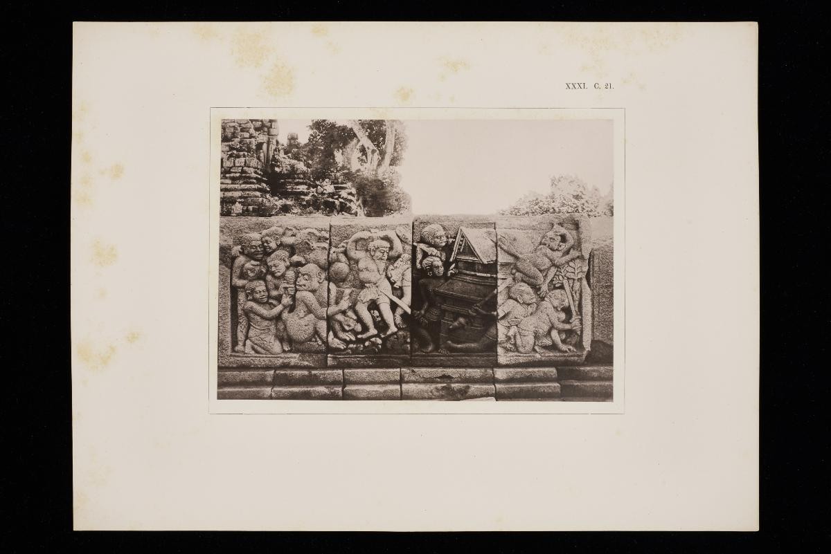 Sculptured relief depicting the ‘Ramayana’ from Dr Isaac Groneman’s ‘Candi Prambanan in Central Java’