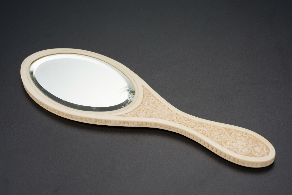 Hand Mirror Decorated With the Ten Avatars of Vishnu