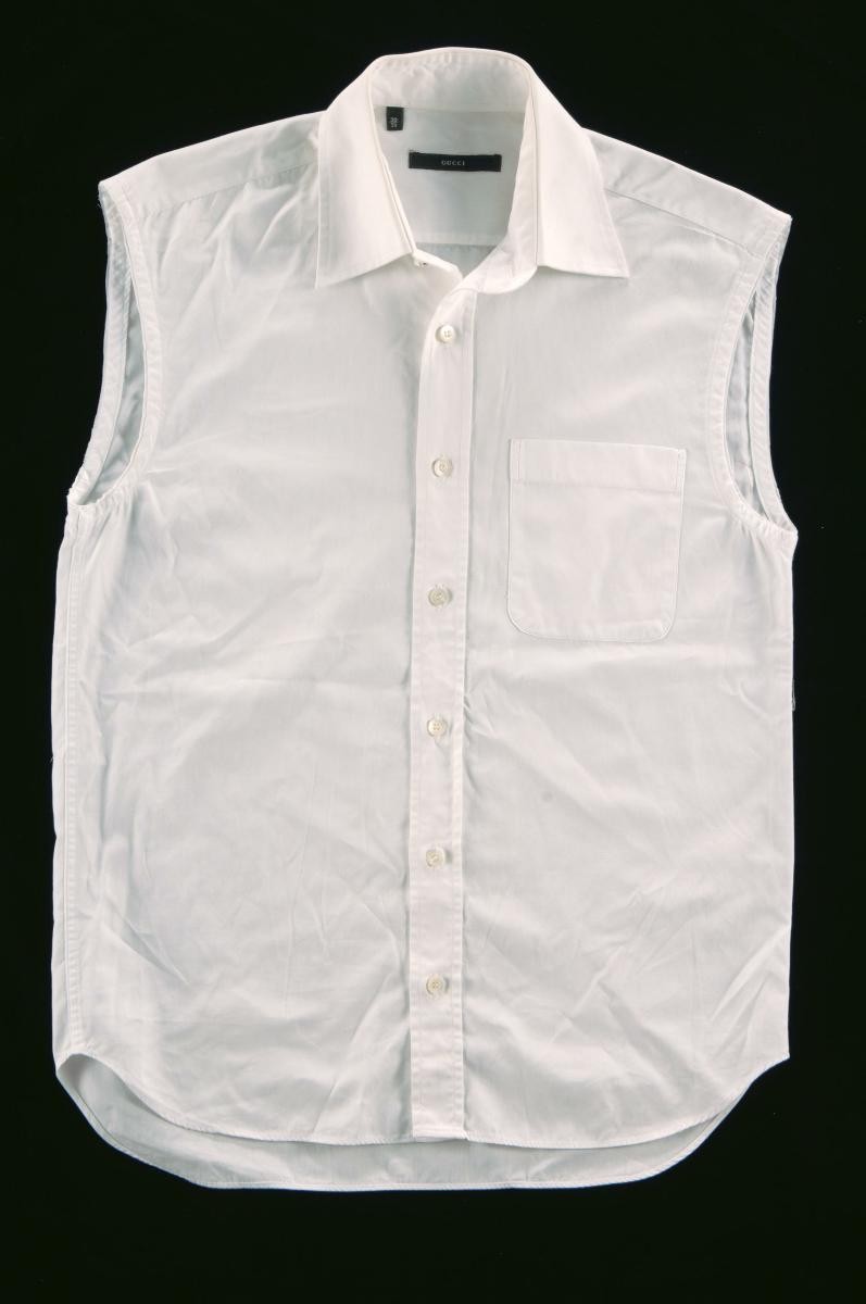 Gucci white sleeveless cotton shirt