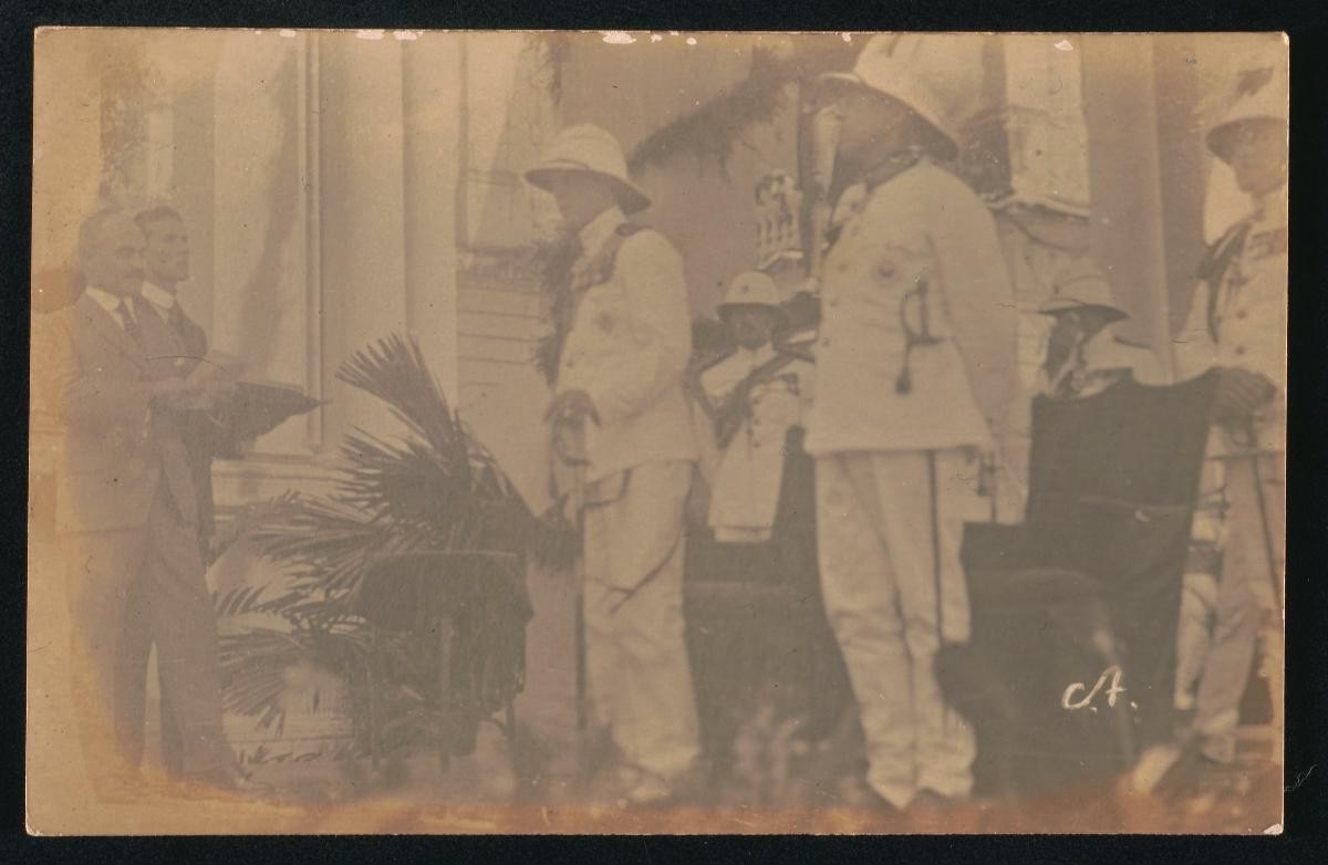 Postcard showing the Prince of Wales during the 1922 visit to Singapore