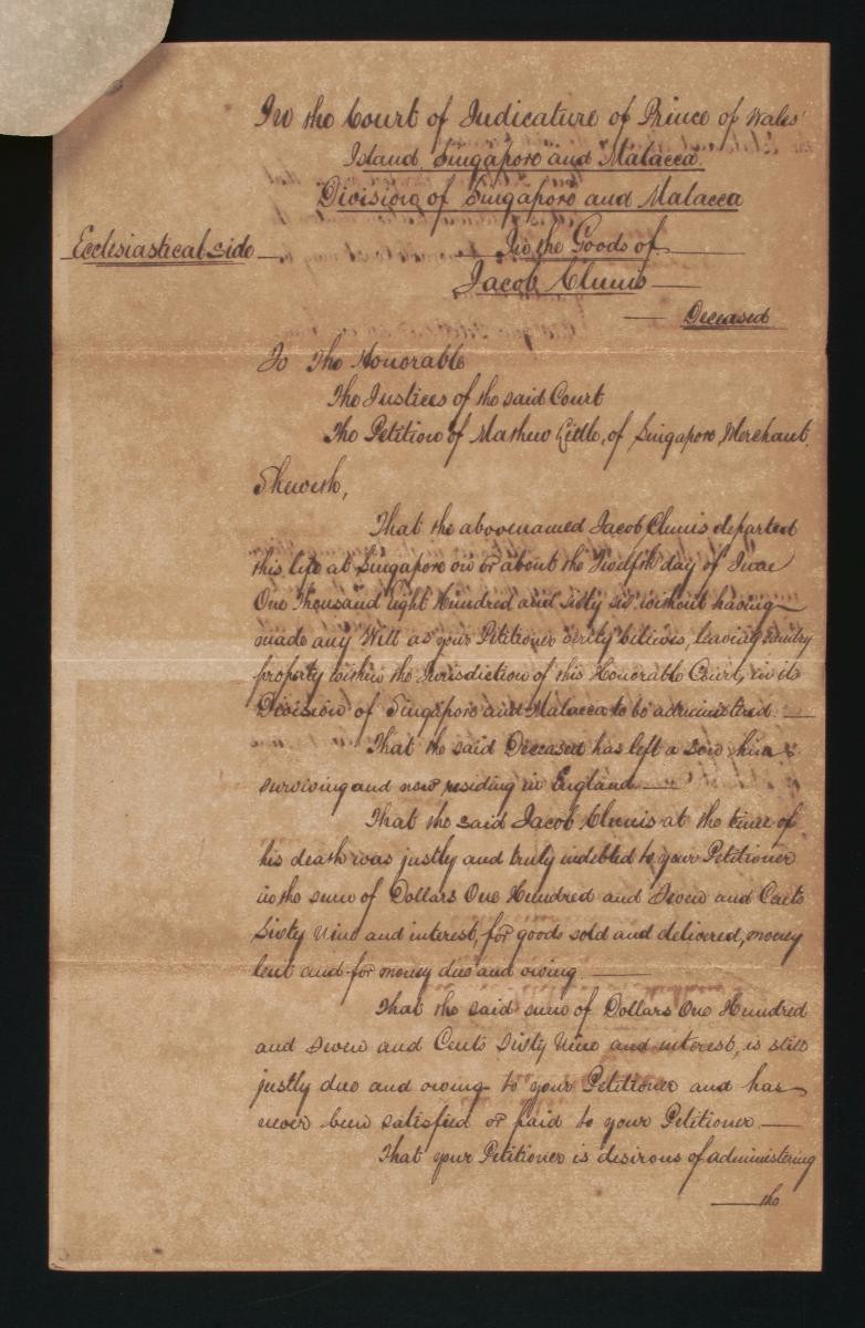 Petition of Mathew Little