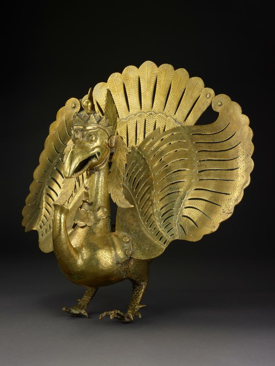 Wayang theatre garuda shaped brass oil lamp