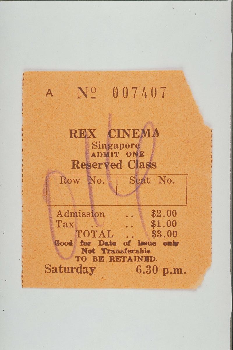 Cinema ticket from Rex Theatre