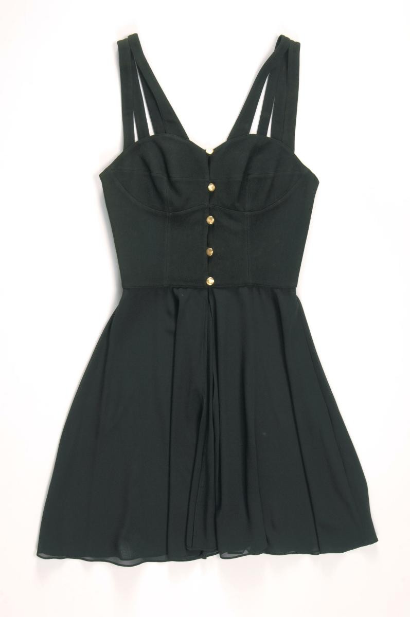 Montana black crepe top with chiffon bottom