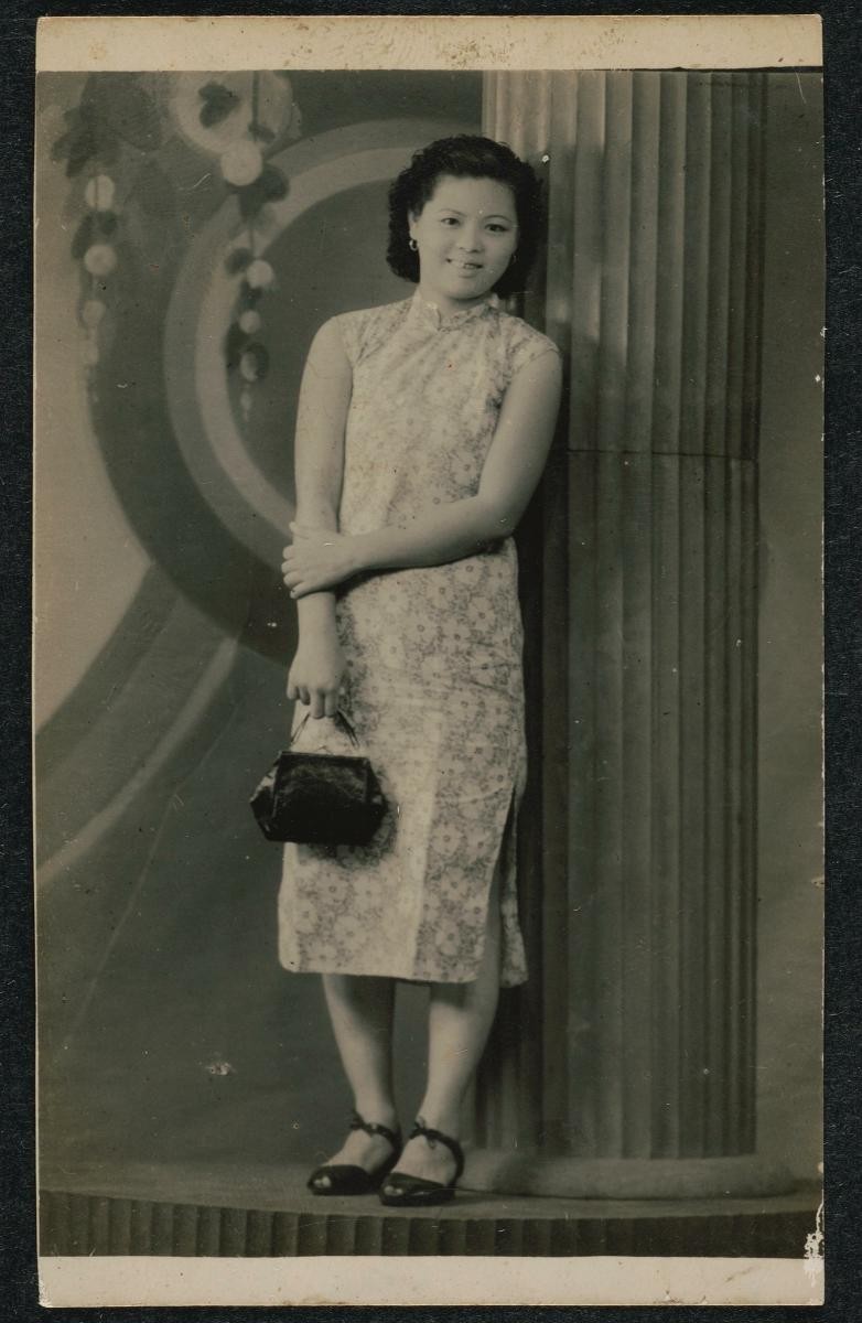 Portrait of a Chinese woman wearing a cheongsam
