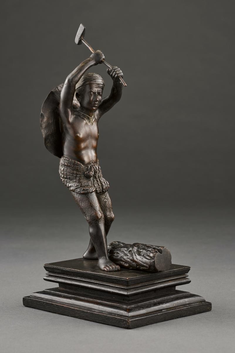 Not Titled (Tattooed Man Chopping Wood)