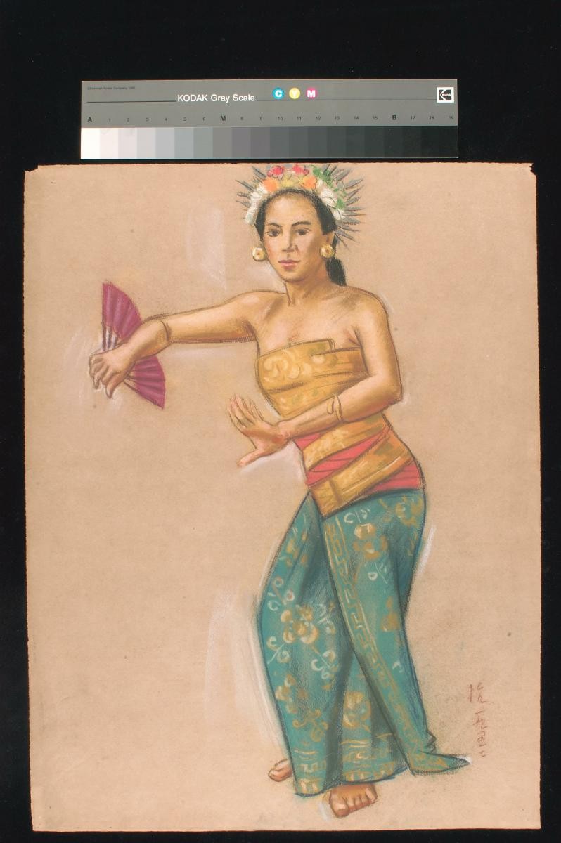 Balinese Dancer with Red Fan