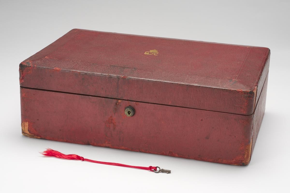 Red box with cypher of King George VI and key
