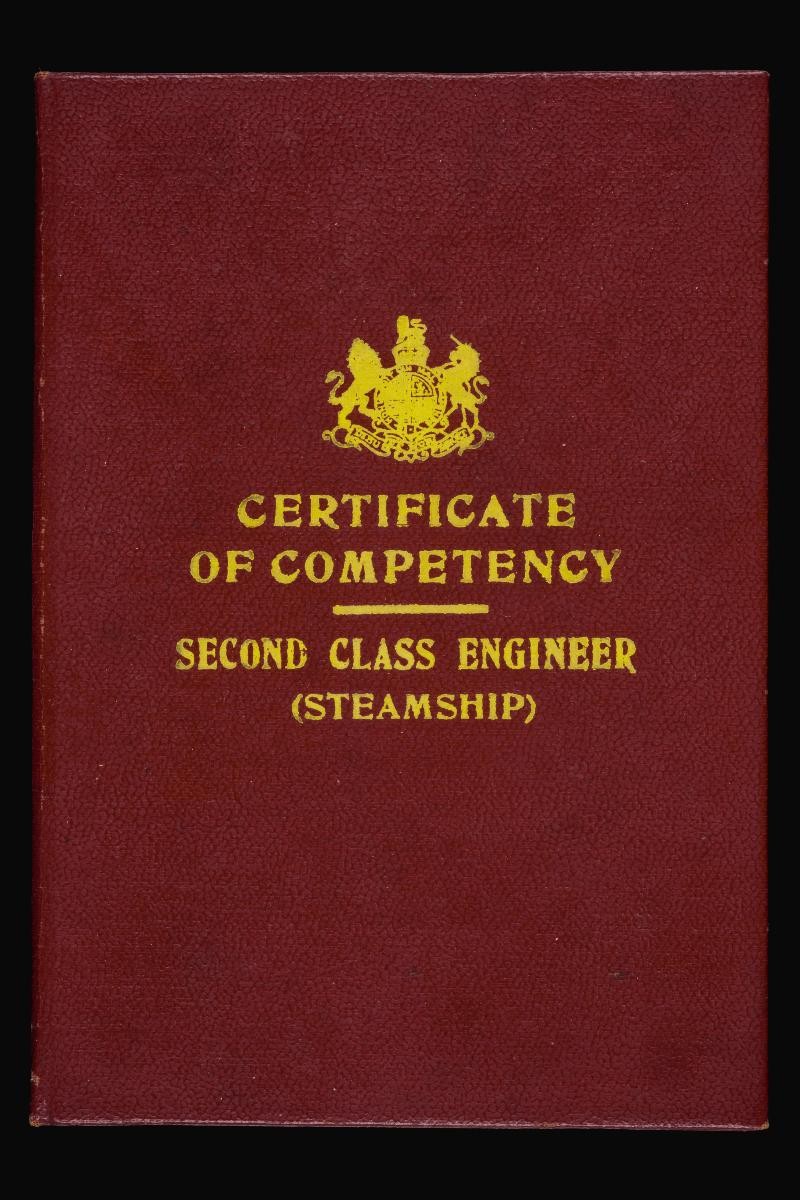 Certificate of Competency for Second Class Engineer (Steamships), 1965