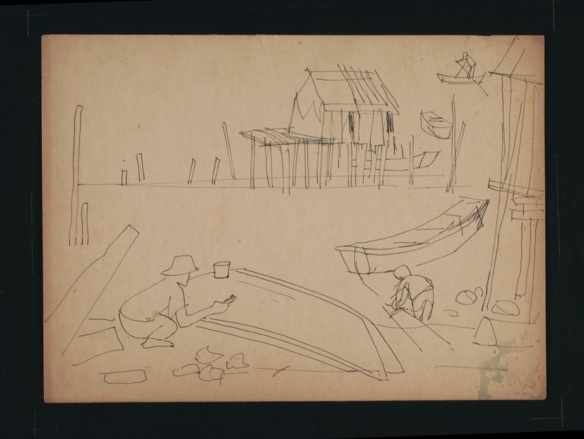 Untitled (Man Rowing Boat, Man Maintaining Boat)
