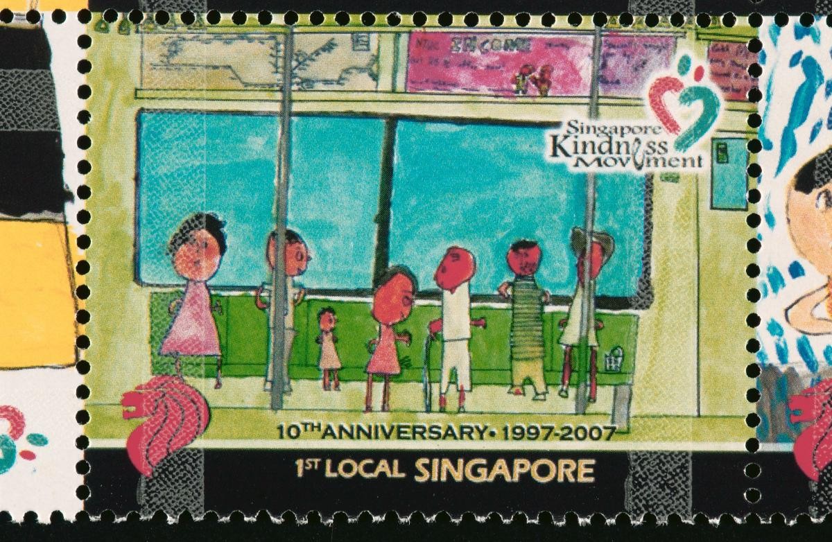 Stamp commemorating the 10th anniversary of the Singapore Kindness Movement