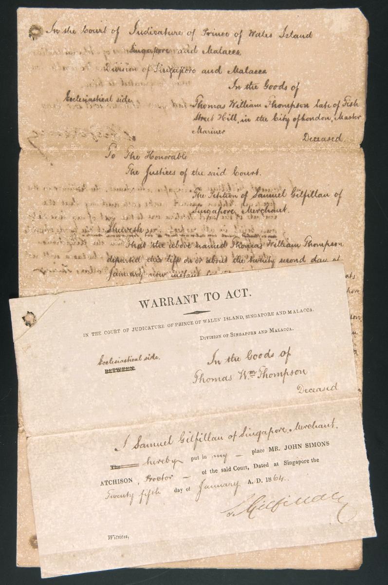 Warrant to act and petition issued by Samuel Gilfillan