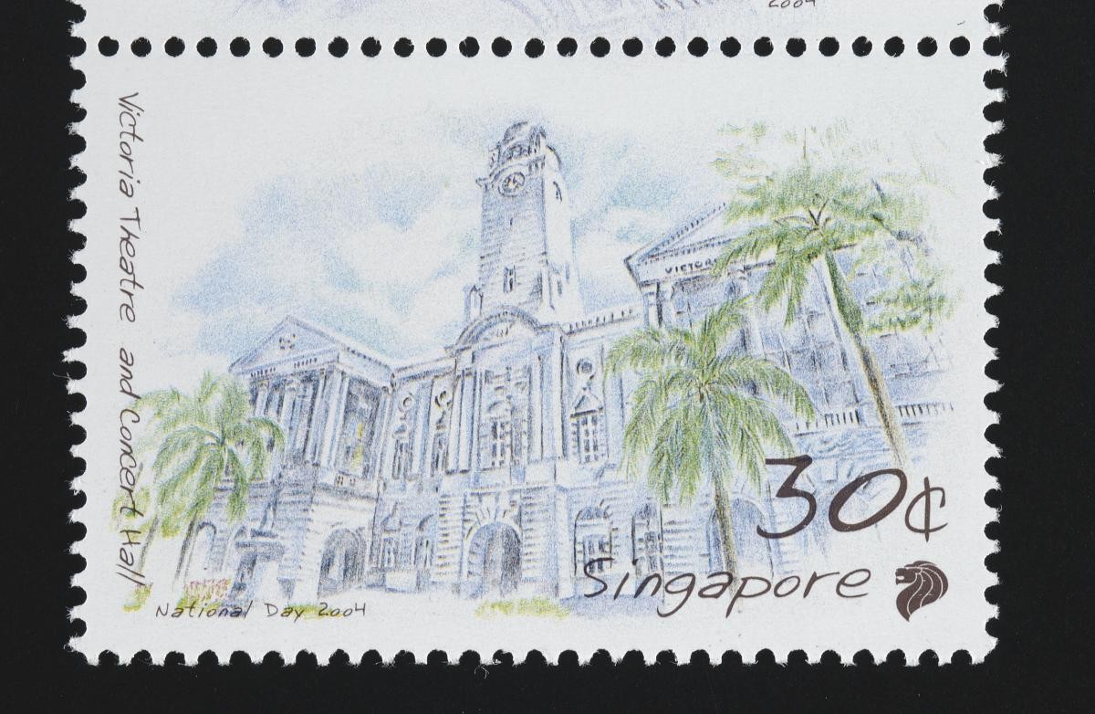 A stamp featuring the Supreme Court