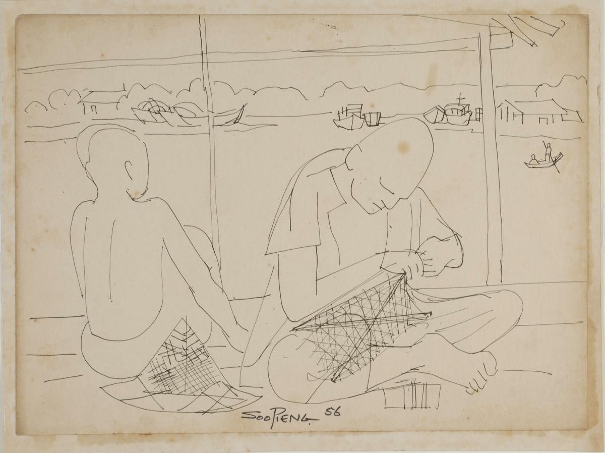 Untitled (Fishermen Mending Nets)