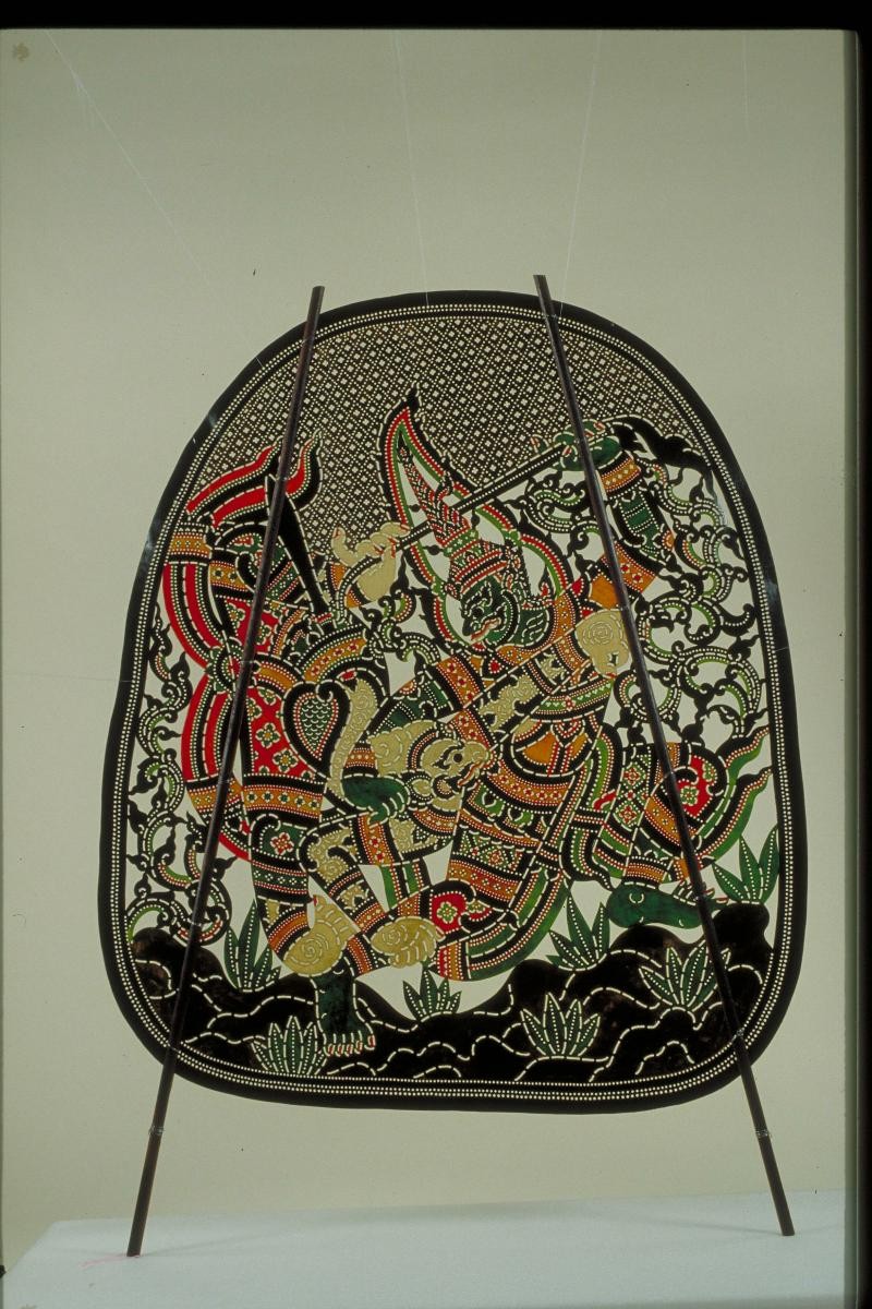Shadow puppet, Hanuman fighting Indrachit