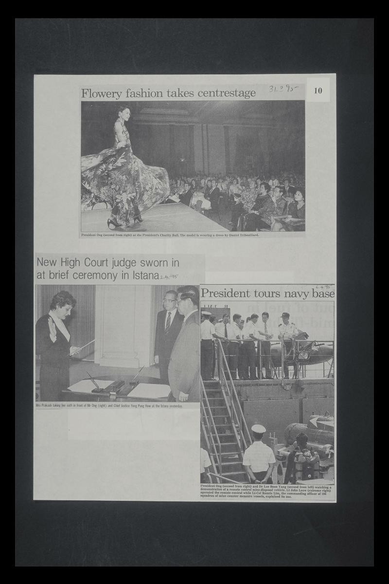 Press cutting about Mr. Ong Teng Cheong
