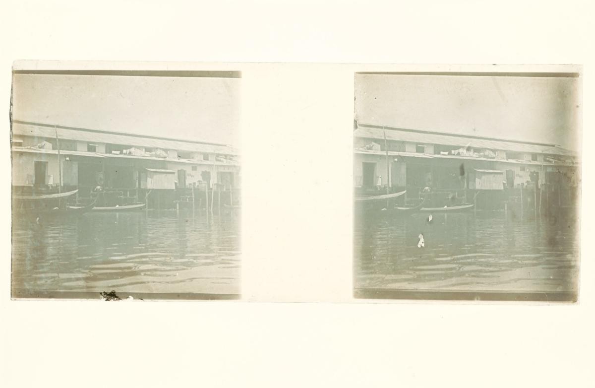 Houses along a river
