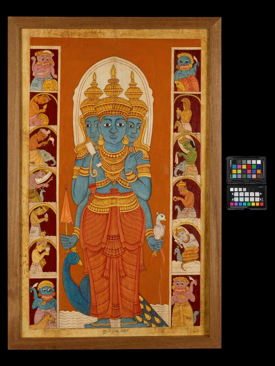 Murugan surrounded by planetary deities