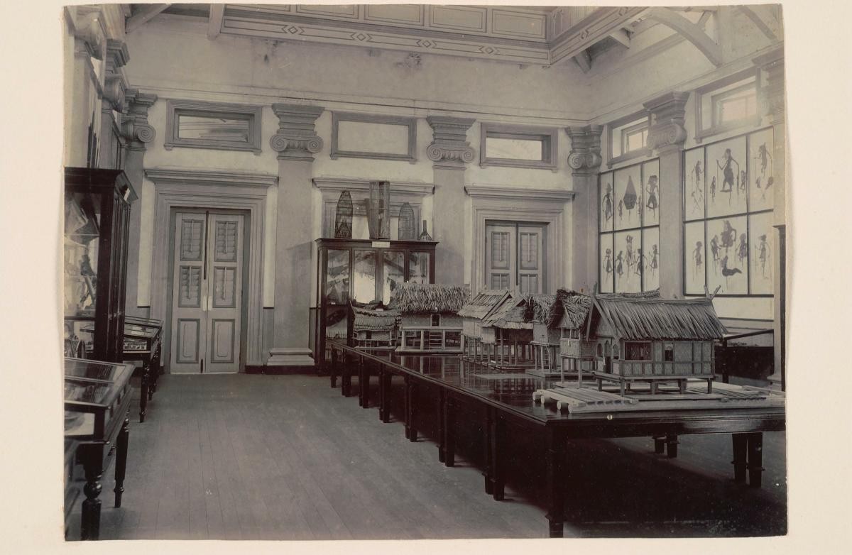 Ethnological collection of house models at the Raffles Library and Museum