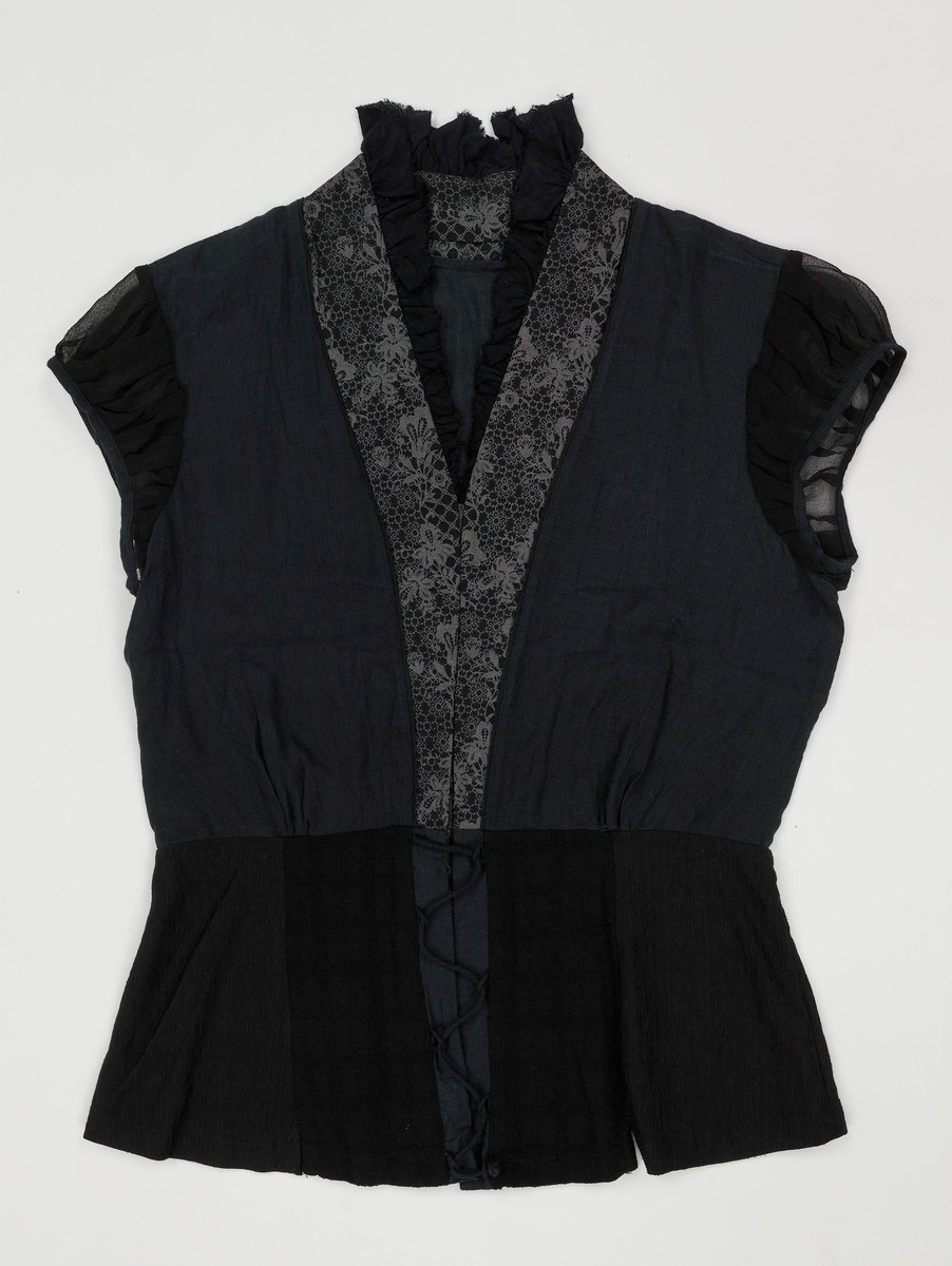 Cita black batik blouse