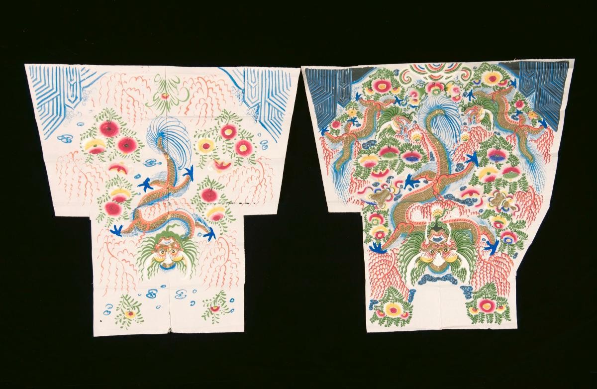 Parts of a paper robe