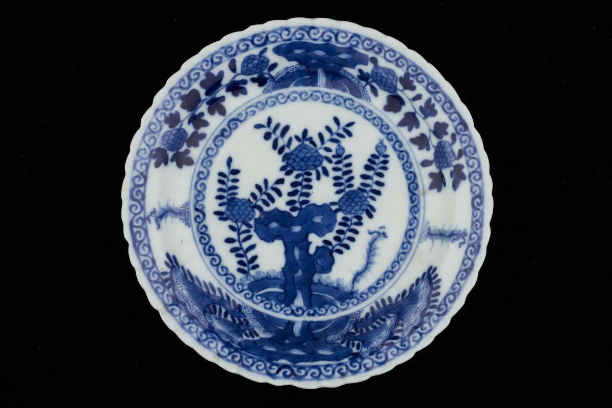 Blue and white plate