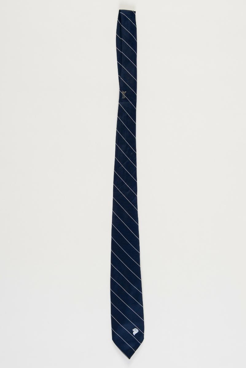 Dark blue with white Singapore lion tie
