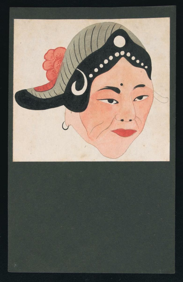 Opera face drawing of Dou Shi (Madam Dou)