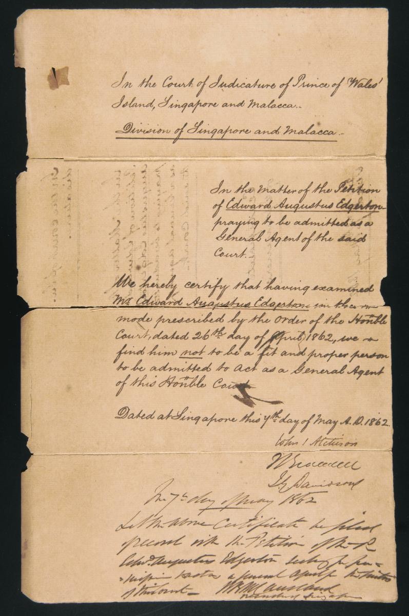 Document concerning Edward Augustus Edgerton