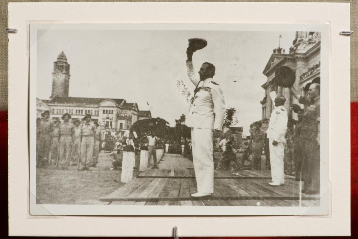 Lord Louis Mountbatten observing the Allied Victory Parade