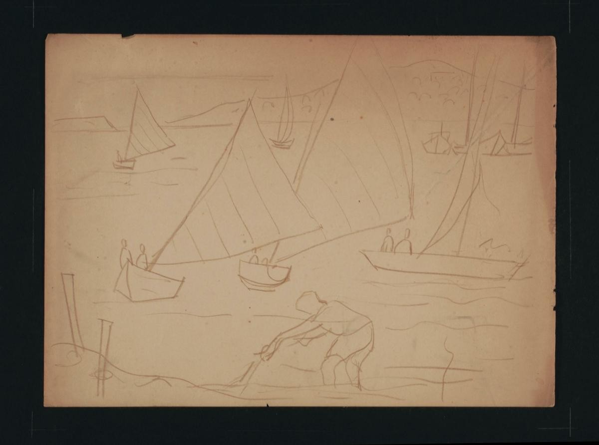 Untitled (Eight Boats, Five Sailing)