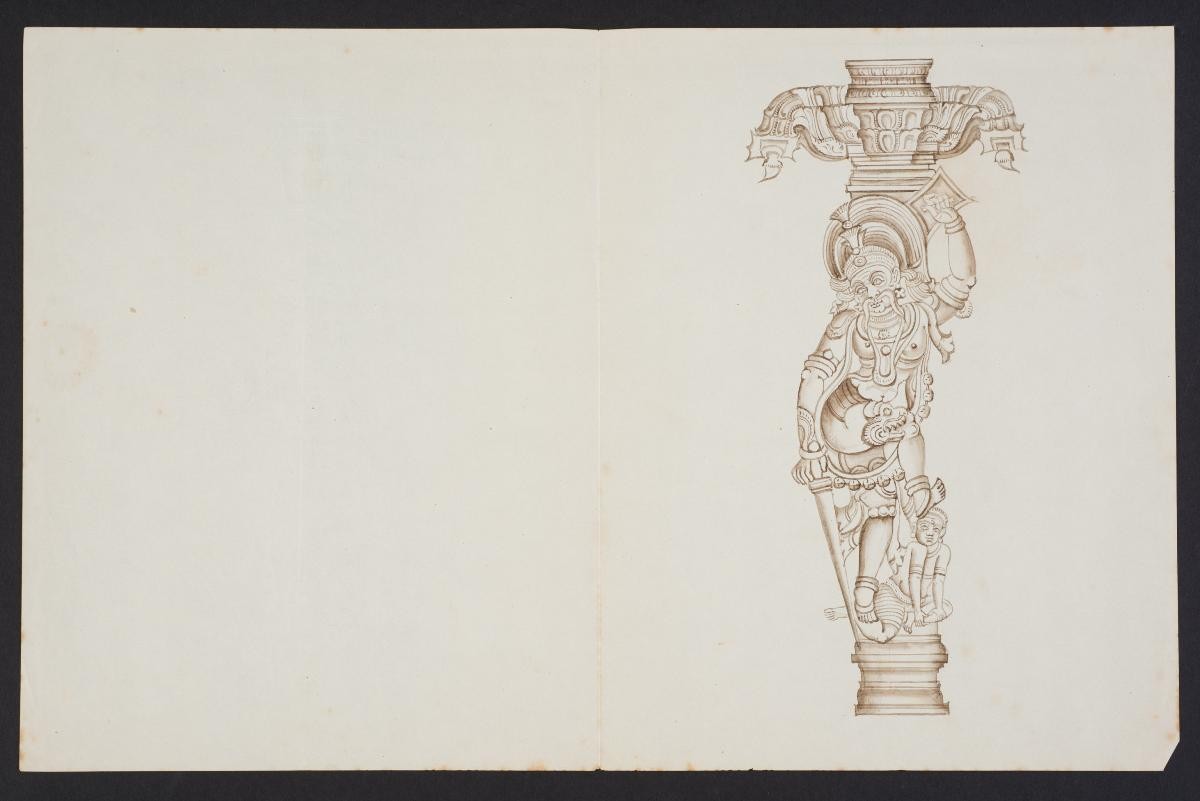 Drawings of South Indian Architectural Temple Figures