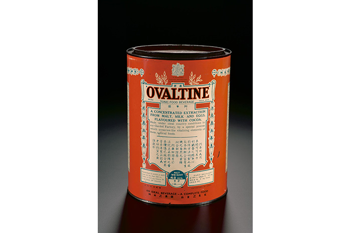 <strong>Ovaltine tin</strong><br>
1995-04391<br>
Undated<br>
Collection of National Museum of Singapore, National Heritage Board
