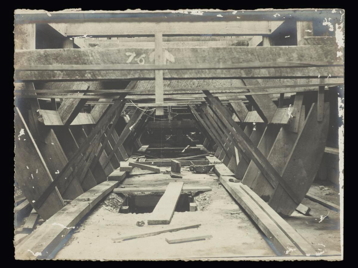 A group of 16 photographs showing the construction of the Kallang River Reservoir