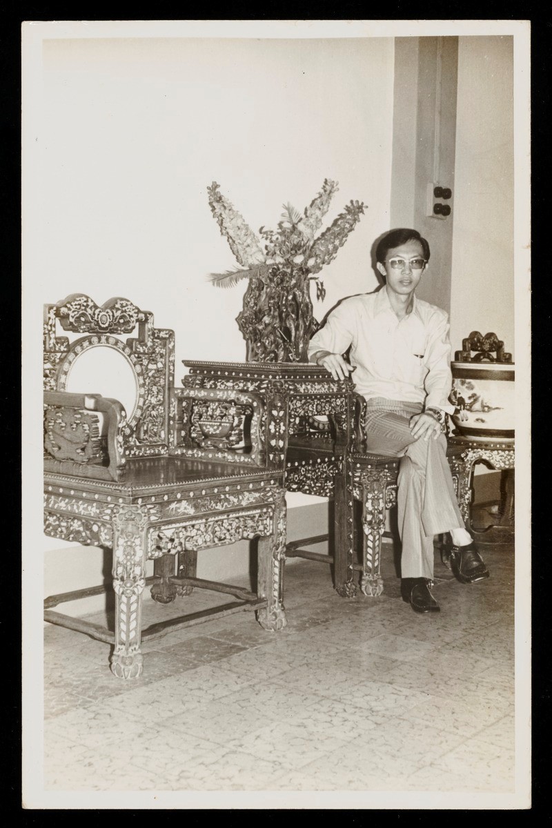 A photograph of Quah Chin Siong, Danny, at the residence of his grandfather Quah Chin Lai